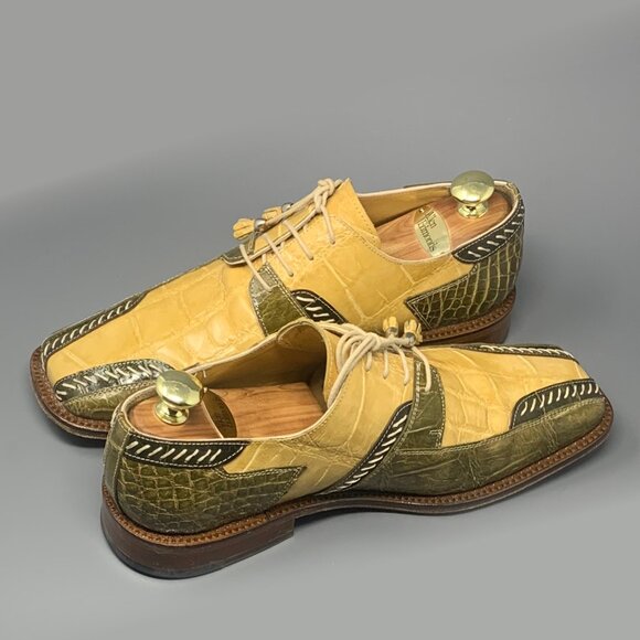 *RARE* DAVID EDEN Exotic Alligator / Decorative Stitch / Bicycle Toe / Men\'s 10 main image 11